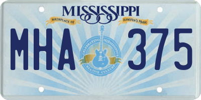 MS license plate MHA375