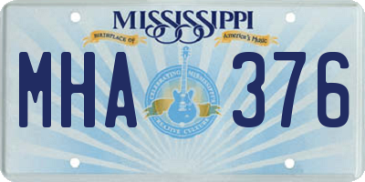 MS license plate MHA376
