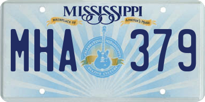 MS license plate MHA379