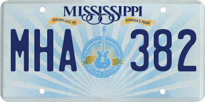 MS license plate MHA382