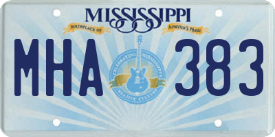 MS license plate MHA383