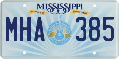 MS license plate MHA385