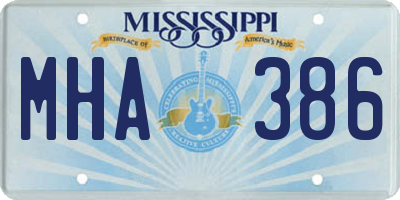MS license plate MHA386