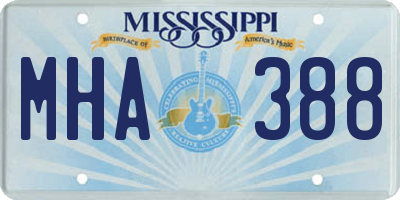 MS license plate MHA388