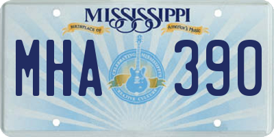 MS license plate MHA390