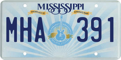 MS license plate MHA391
