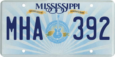 MS license plate MHA392