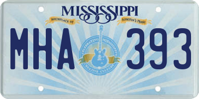MS license plate MHA393