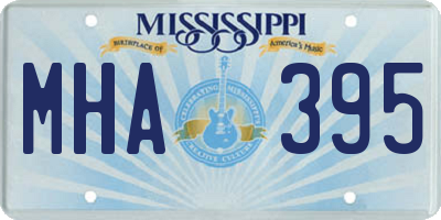 MS license plate MHA395