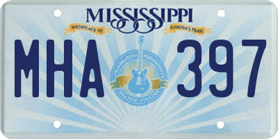 MS license plate MHA397
