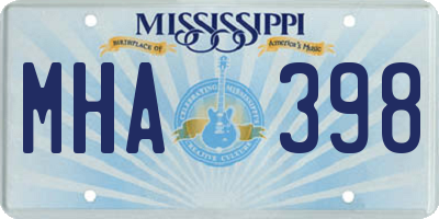 MS license plate MHA398