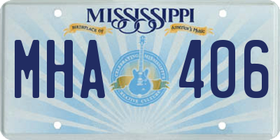 MS license plate MHA406