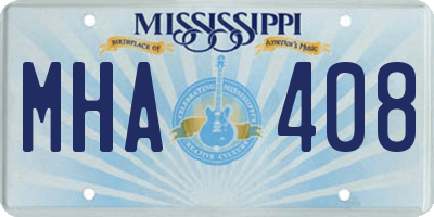 MS license plate MHA408