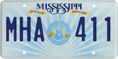 MS license plate MHA411