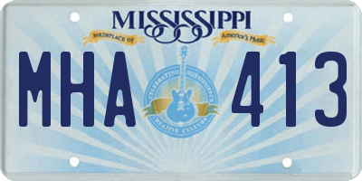 MS license plate MHA413