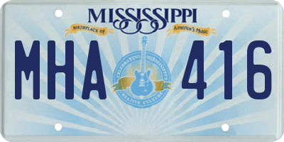 MS license plate MHA416