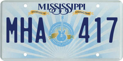 MS license plate MHA417