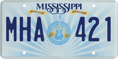 MS license plate MHA421