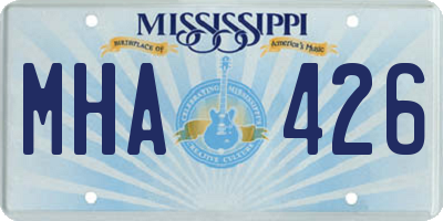 MS license plate MHA426