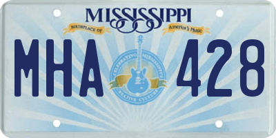 MS license plate MHA428