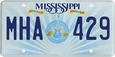 MS license plate MHA429
