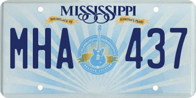 MS license plate MHA437