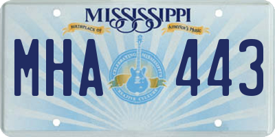 MS license plate MHA443