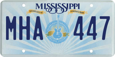 MS license plate MHA447