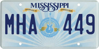 MS license plate MHA449