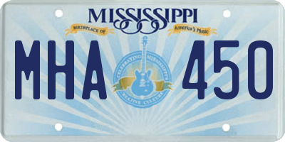 MS license plate MHA450