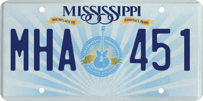 MS license plate MHA451