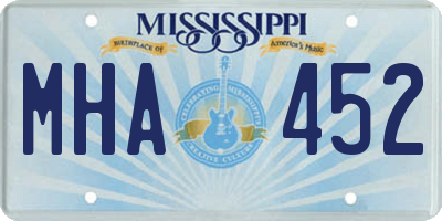 MS license plate MHA452