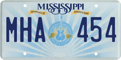 MS license plate MHA454