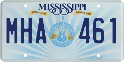 MS license plate MHA461