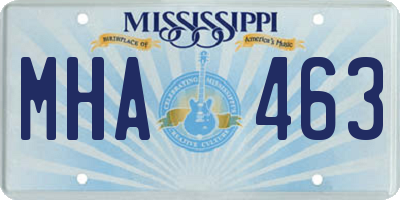 MS license plate MHA463