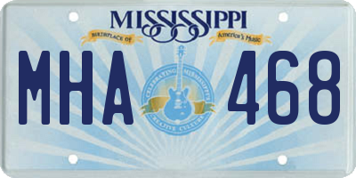 MS license plate MHA468