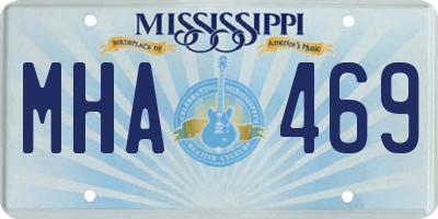 MS license plate MHA469