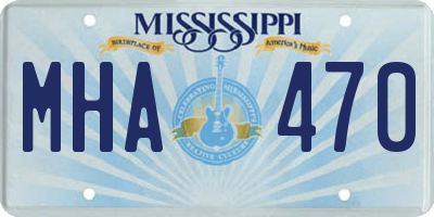 MS license plate MHA470