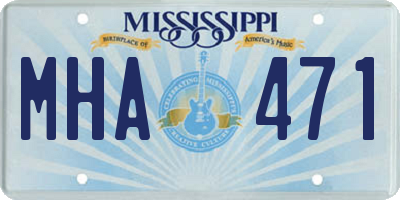 MS license plate MHA471