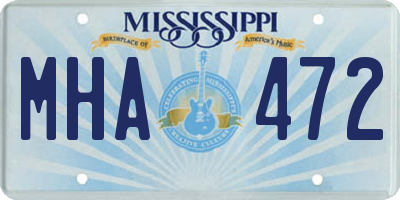 MS license plate MHA472