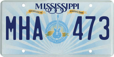 MS license plate MHA473