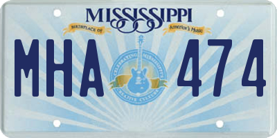 MS license plate MHA474