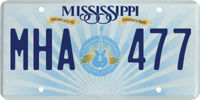 MS license plate MHA477