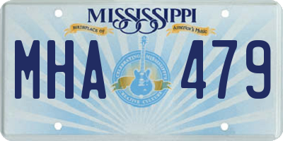 MS license plate MHA479