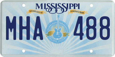MS license plate MHA488