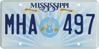 MS license plate MHA497