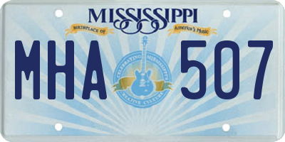 MS license plate MHA507