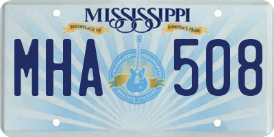 MS license plate MHA508