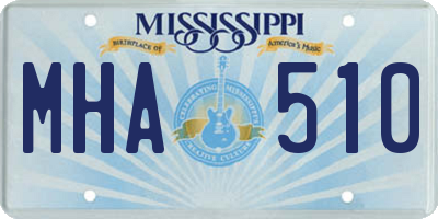MS license plate MHA510