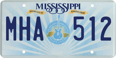 MS license plate MHA512